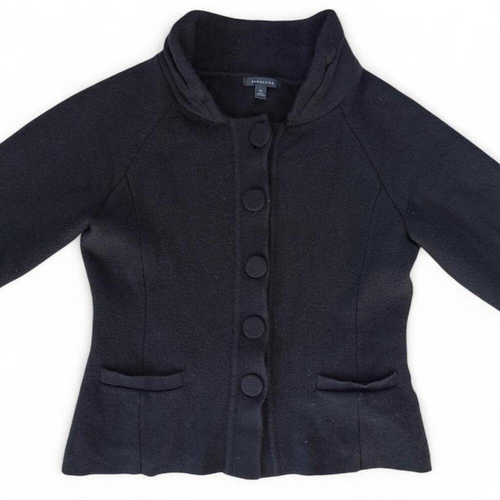 Semantiks Black Merino Wool Cropped Jacket - Size M